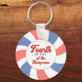 レッドホワイトとブルーのカスタム7月4日 キーホルダー (正面)