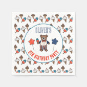 レッドホワイトとブルーアイスクリームパーティー誕生日 スタンダードカクテルナプキン (正面)