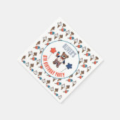 レッドホワイトとブルーアイスクリームパーティー誕生日 スタンダードカクテルナプキン (角)