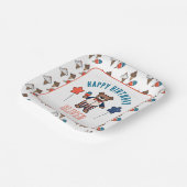 レッドホワイトとブルーアイスクリームパーティー誕生日 ペーパープレート (傾斜あり)