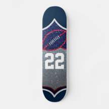 レッドホワイトとブルーグリッターサッカージャージー番号