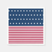 レッドホワイトとブルーストライプスターズ7月パーティー4日 スタンダードカクテルナプキン (正面)