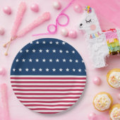レッドホワイトとブルーストライプスターズ7月パーティー4日 ペーパープレート (パーティー)