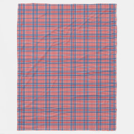 レッドホワイトとブループレイドフリースブランケット フリースブランケット