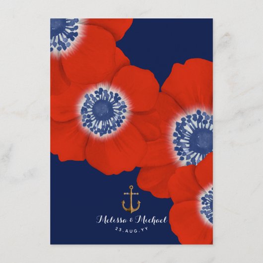 レッドホワイトとブルー航海のインフィニティ結婚の詳細 エンクロージャーカード (裏面)