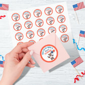 レッドホワイトとブルー誕生日お願い ラウンドシール