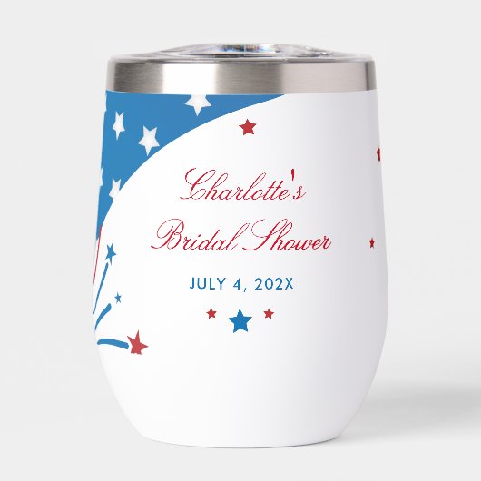 レッドホワイトとブルー4th of 7月ブライダルシャワースワッグ (正面)