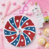 レッドホワイトとブルー7月4日スターズストライプズ ペーパープレート (パーティー)