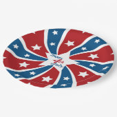 レッドホワイトとブルー7月4日スターズストライプズ ペーパープレート (アングル)