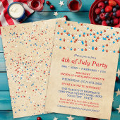 レッドホワイトとブルー7月4日パーティの招待状 招待状