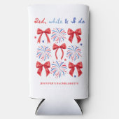 レッドホワイトと私が7月4日バチェロレッテ スリム缶クーラー (正面)