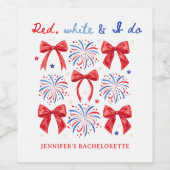 レッドホワイトと私が7月4日ブライダルシャワー ワインラベル (シングルラベル)