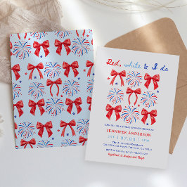 レッドホワイトと私は7月の4日ブライダルシャワー 招待状