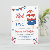 レッドホワイトと2つの誕生日招待状 招待状 (スタンド正面)