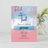 レッドホワイトと2つの誕生日招待状 招待状 (スタンド正面)