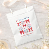 レッドホワイトと2つの7月の女の子2nd誕生日おやつ フェイバーバッグ (クリップ留めされた状態)