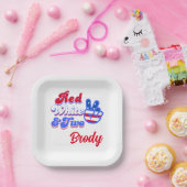 レッドホワイトと2カスタム歳2歳の誕生日紙プレート ペーパープレート (パーティー)