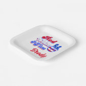 レッドホワイトと2カスタム歳2歳の誕生日紙プレート ペーパープレート (傾斜あり)