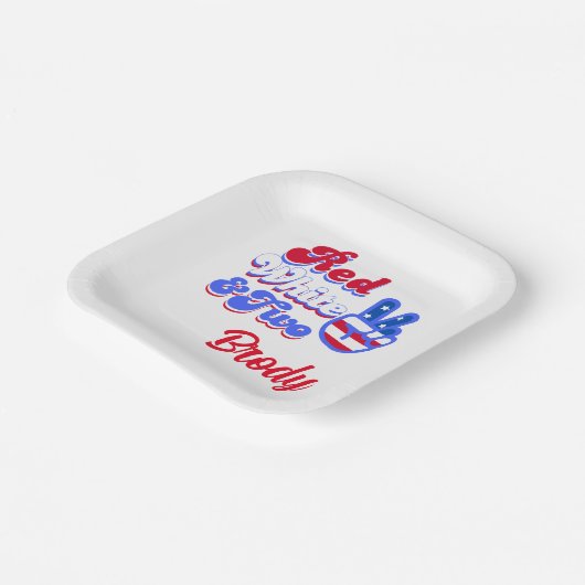 レッドホワイトと2カスタム歳2歳の誕生日紙プレート ペーパープレート (傾斜あり)