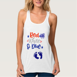 レッドホワイトと7月4日マタニティシャツ タンクトップ