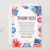 レッドホワイトと7月4日誕生日ありがとう 招待状 (正面)