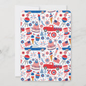 レッドホワイトとBBQ 7月4日招待状 招待状 (裏面)