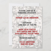 レッドホワイトアスリート選手の卒業招待状 招待状 (正面)