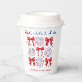 レッドホワイトアンドアイ・ドゥ 7月4日 ブライズゲットパーティー 紙コップ (正面)