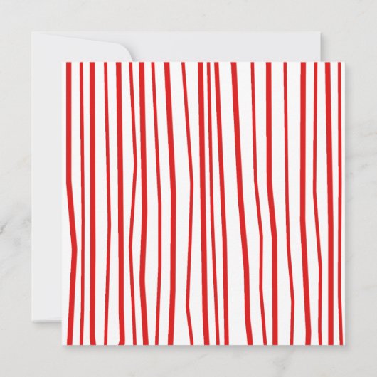 レッドホワイトアンドグリーンクリスマスパーティの招待状 招待状 (裏面)