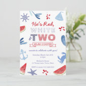 レッドホワイトアンドツー 誕生日パーティー 招待状 (スタンド正面)