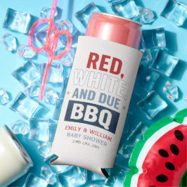 レッドホワイトアンドデュBBQ ベビーシャワー スリム缶クーラー