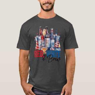 レッドホワイトアンドブリューファニー ビール USAフラグ 4t Tシャツ