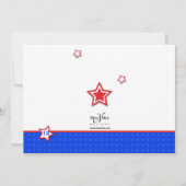 レッドホワイトアンドブルーサングラス招待状 招待状 (裏面)