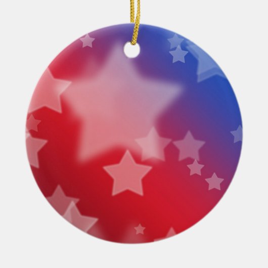 レッドホワイトアンドブルースターズオーナメント セラミックオーナメント (正面)