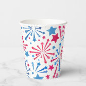 レッドホワイトアンドブルーリトルファイレクラッカー誕生日 紙コップ (裏面)