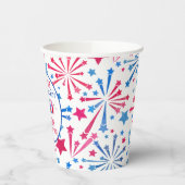 レッドホワイトアンドブルーリトルファイレクラッカー誕生日 紙コップ (左)