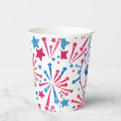 レッドホワイトアンドブルーリトルファイレクラッカー誕生日 紙コップ (右)
