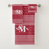 レッドホワイトインディペンデンスデイスターズ&ストライプモノグラム バスタオルセット (インサイチュ)