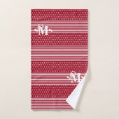 レッドホワイトインディペンデンスデイスターズ&ストライプモノグラム バスタオルセット (ハンドタオル)