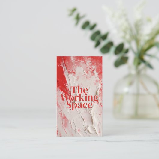 レッドホワイトインパスト絵を描スタイル 名刺 (スタンド正面)