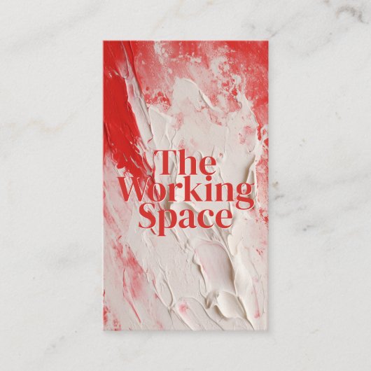 レッドホワイトインパスト絵を描スタイル 名刺 (正面)