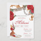 レッドホワイトエレガントバラシャルロマリアチキンセアニェラ 招待状 (正面)