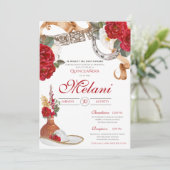 レッドホワイトエレガントバラシャルロマリアチキンセアニェラ 招待状 (スタンド正面)