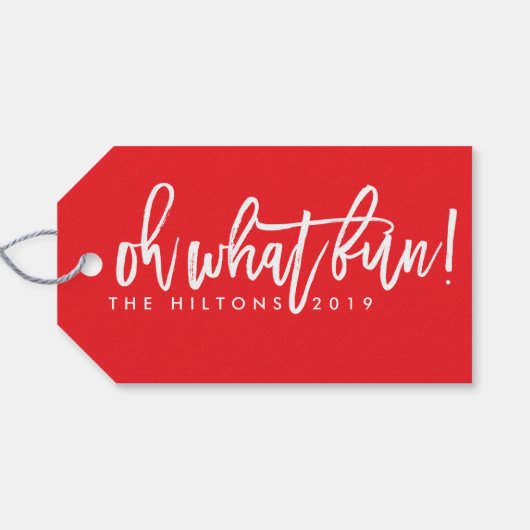 レッドホワイトオーwhatおもしろいクリスマス ギフトタグ (裏面横)