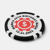 レッドホワイトカジノをテーマにした40歳の誕生日パーティー ポーカーチップ (シングル)