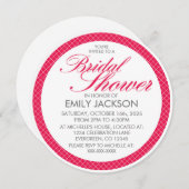 レッドホワイトカスタムブライダルシャワーラウンド招待状 招待状 (正面/裏面)