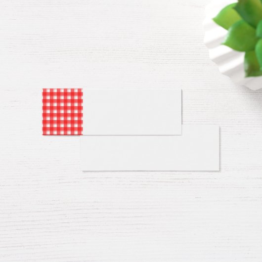 レッドホワイトカントリーストライププレイド空白の名刺 (デスク)