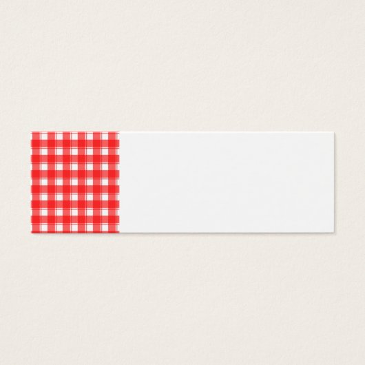 レッドホワイトカントリーストライププレイド空白の名刺 (正面)