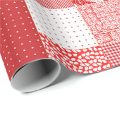 レッドホワイトキルテッドデンマークのスタースクウェア ラッピングペーパー (ロールコーナー)