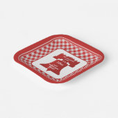 レッドホワイトギンガムリバティーベルレットフリーダムリングや輪 ペーパープレート (傾斜あり)